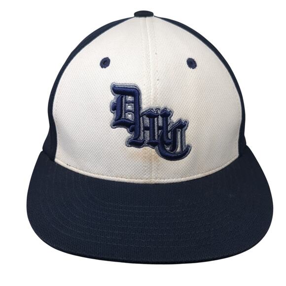 Lions Fitted Hat Blue 7 3/8 Embroidered Colorblock Pacific Headwear - Picture 1 of 10